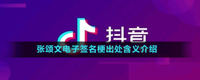 張頌文電子簽名梗出處含義介紹